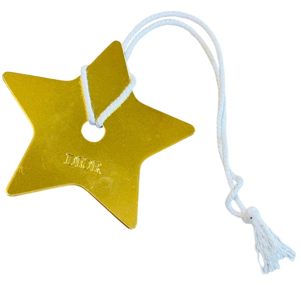 Christian Dior logo Signed gold tone Star Charm Ornament Designer‎ bag charm